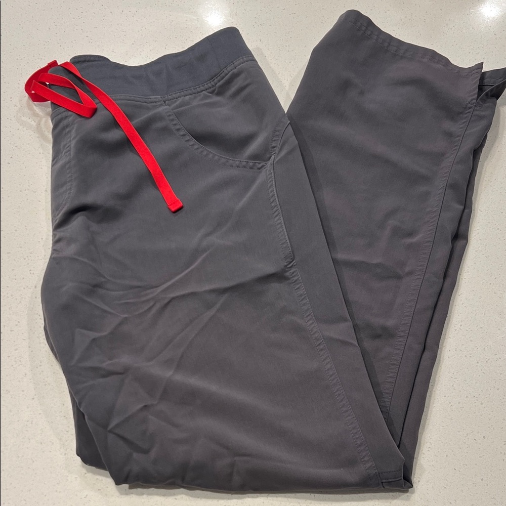 Figs Gray Joggers with Red Drawstring